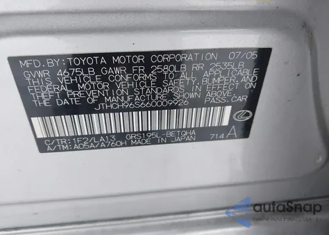 2006 Lexus Gs 300 z USA, uszkodzony, nr VIN JTHCH96S660009926